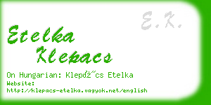 etelka klepacs business card